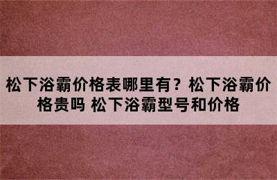 松下浴霸价格表哪里有？松下浴霸价格贵吗 松下浴霸型号和价格